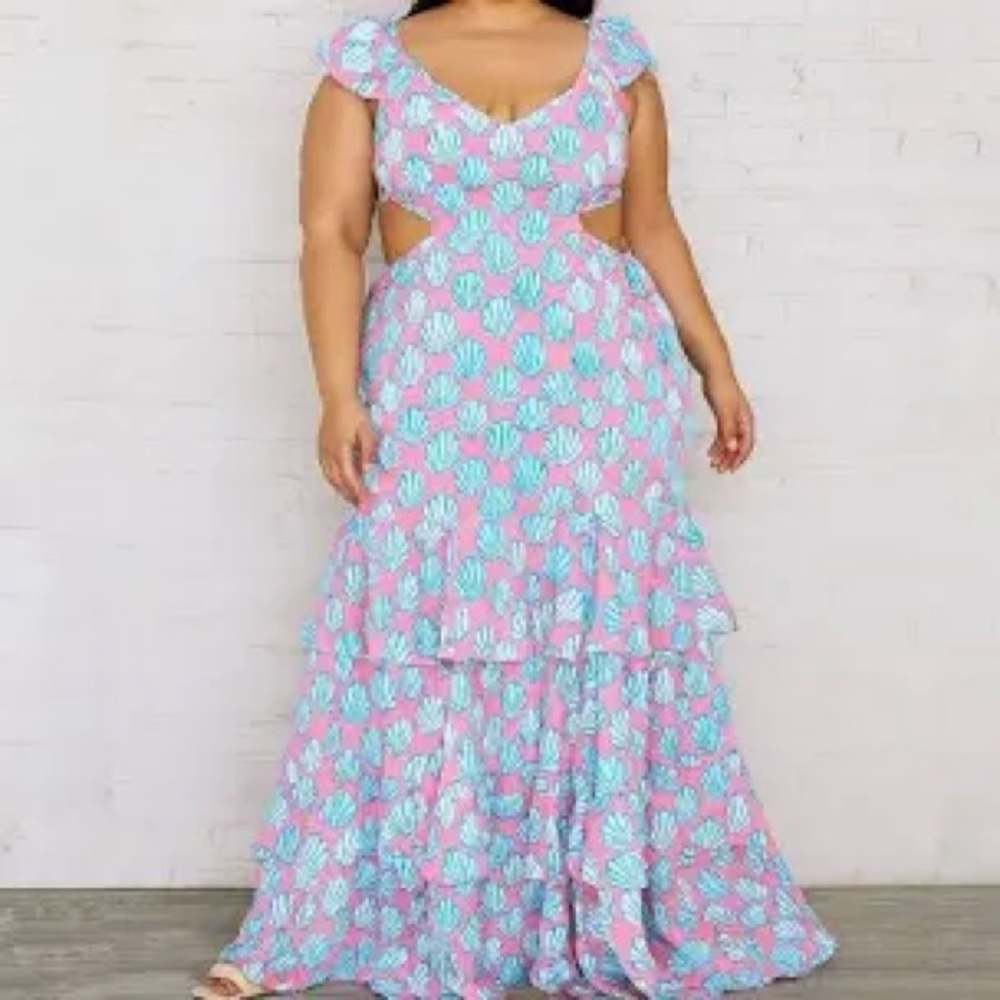 Simply Southern Pink and Blue Maxi Dress